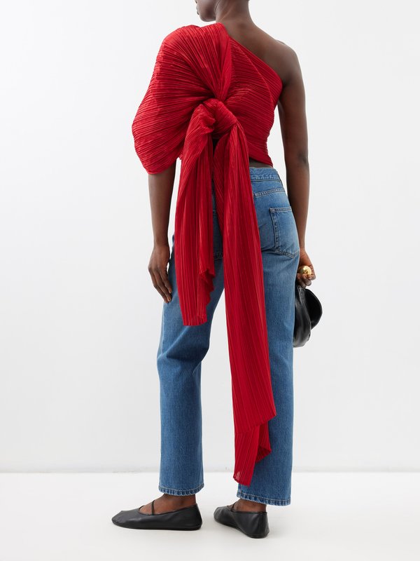 Pleats Please Issey Miyake Madame multi-way technical-pleated scarf top