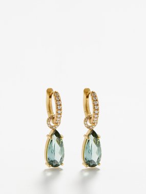 Irene Neuwirth Diamond, tourmaline & 18kt gold earrings