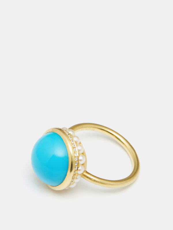 Irene Neuwirth Diamond, turquoise & 18kt gold ring