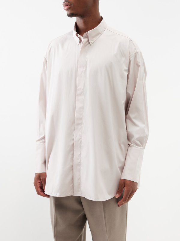 AMI Oversized cotton-poplin shirt