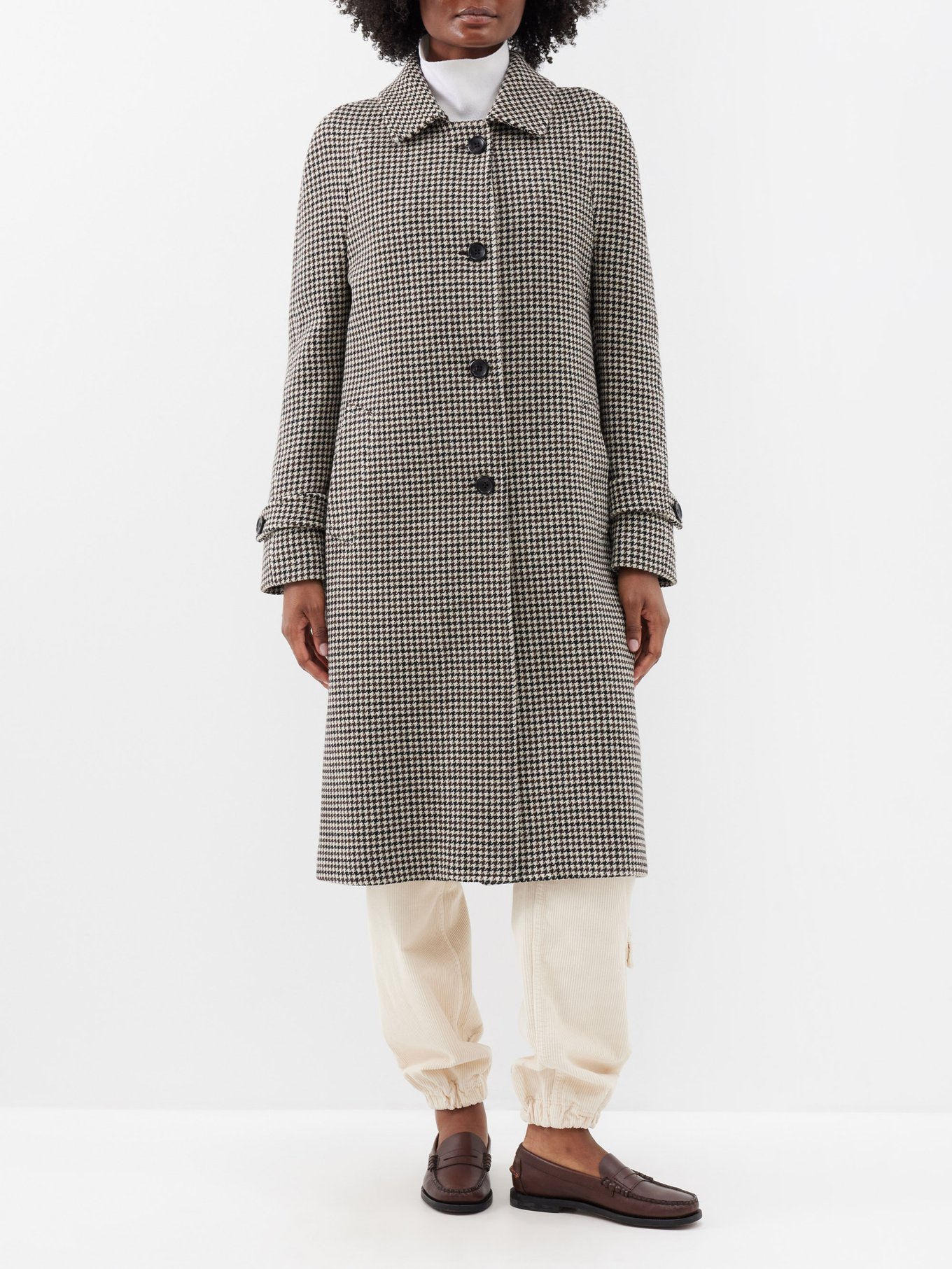Alessandro houndstooth wool-blend coat video