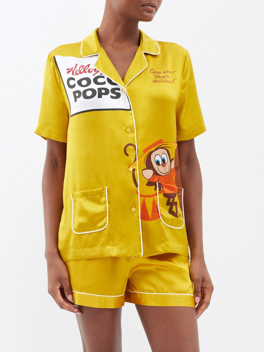 Anya Hindmarch Coco Pops-print silk pyjama set