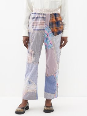 By Walid Massimo patchwork vintage-cotton trousers