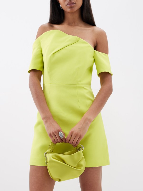 Roland Mouret Asymmetric wool-blend mini dress
