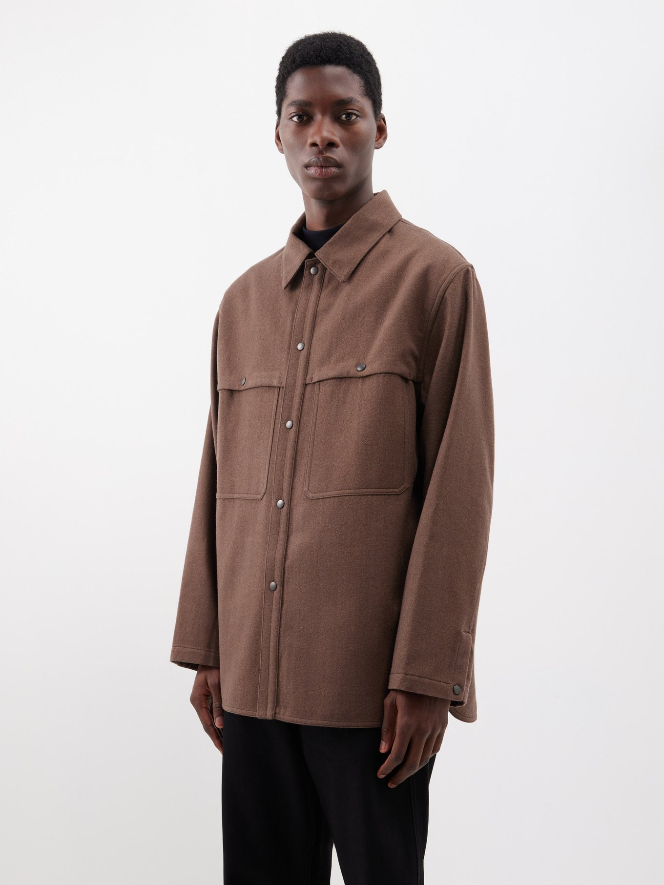 Storm-flap virgin wool-blend overshirt | Lemaire