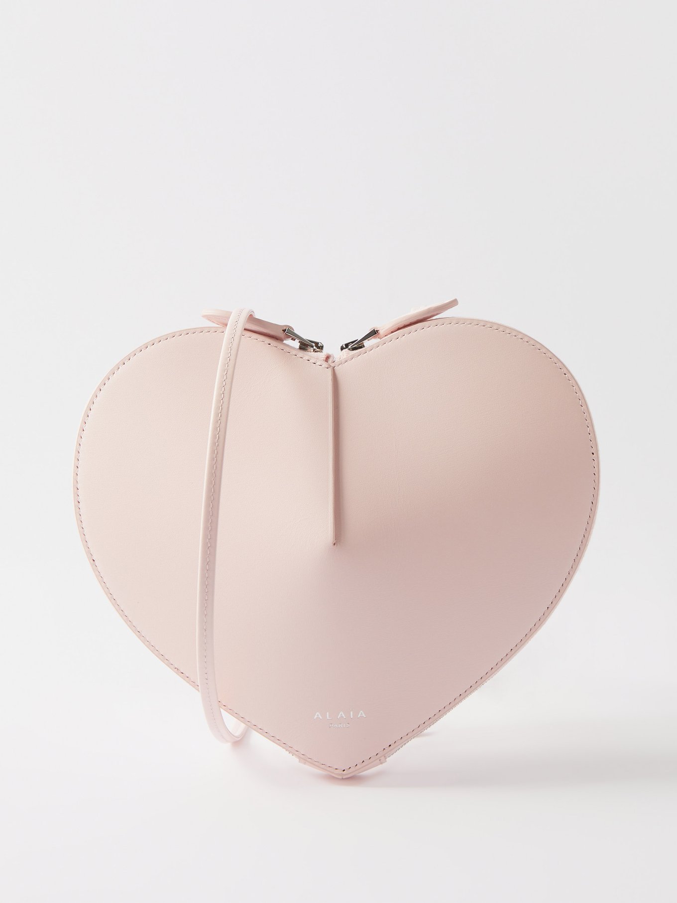 Pink Le Cœur leather cross-body bag, ALAÏA