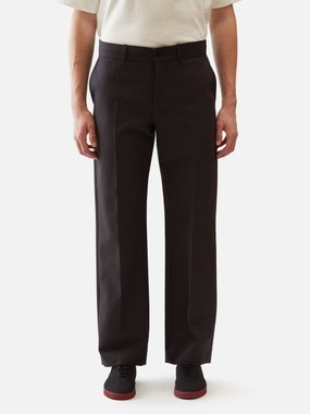 The Row Rosco flat-front cotton-blend trousers