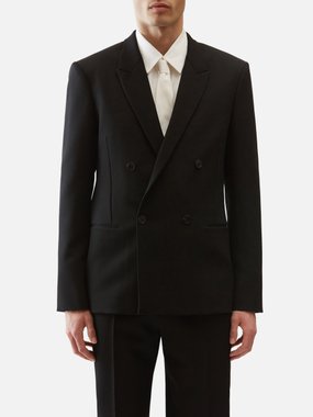 The Row Double-breasted wool suit jacket