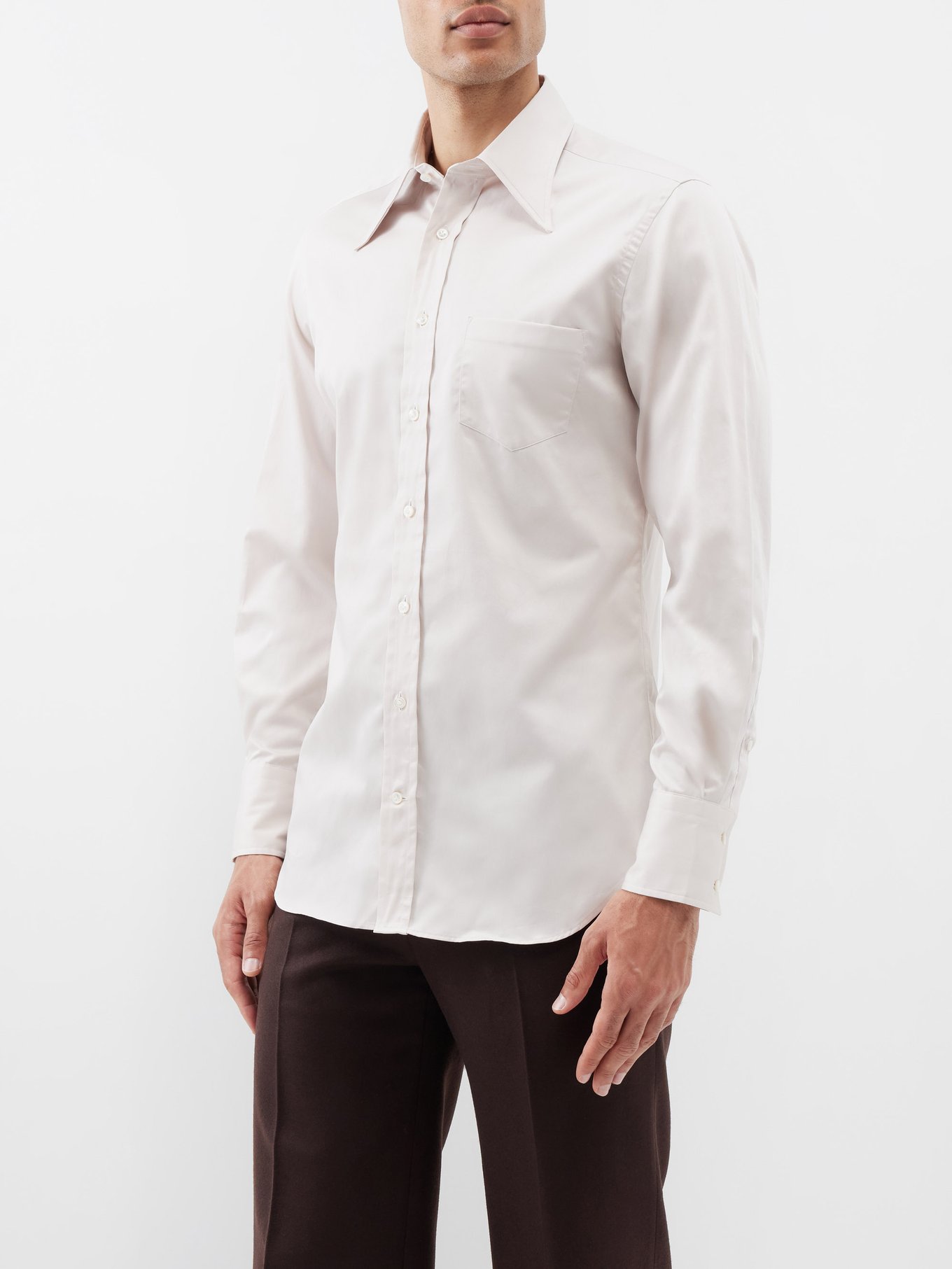 Gucci Cotton Poplin Shirt with Double G, Size 16, White, Ready-to-wear