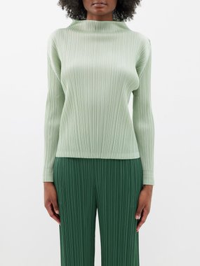 Pleats Please Issey Miyake Technical-pleated high-neck top