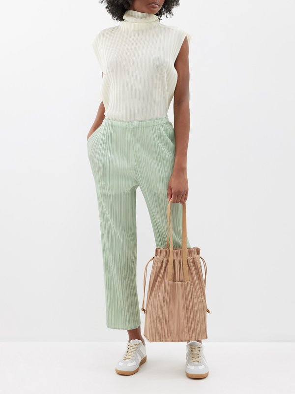 Pleats Please Issey Miyake Technical-pleated jersey trousers