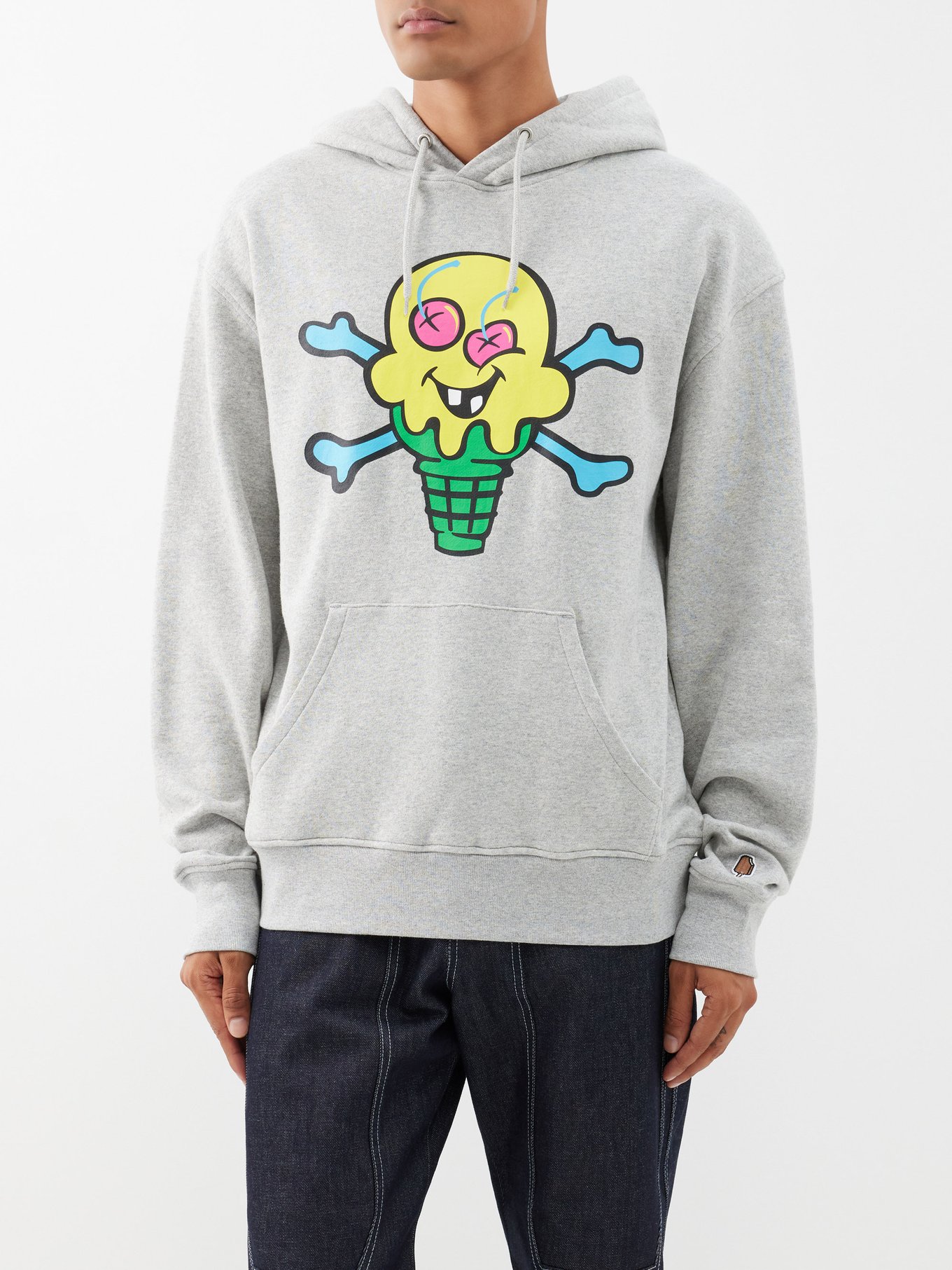 Cones & Bones-print cotton-jersey hoodie | ICECREAM