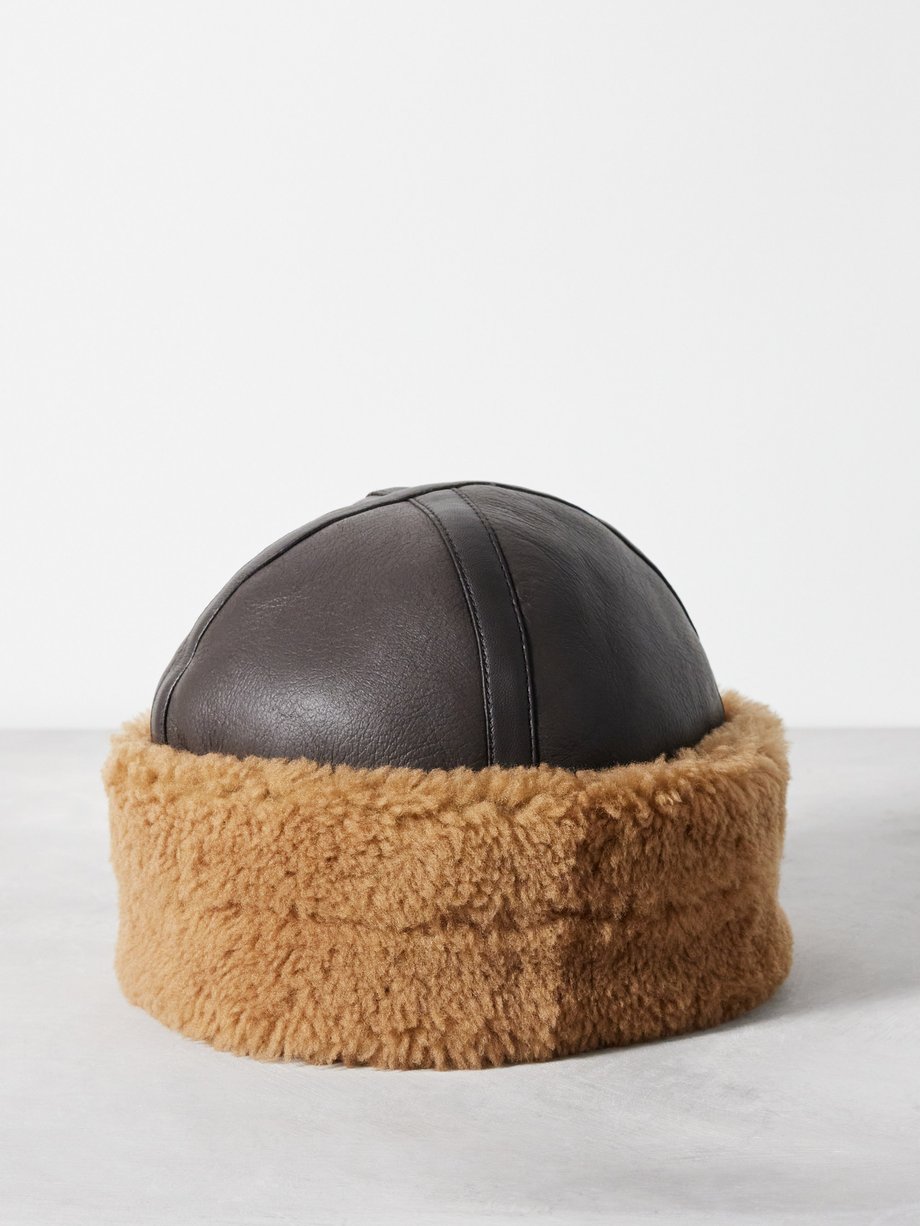 Toteme Shearling turned-up brim hat