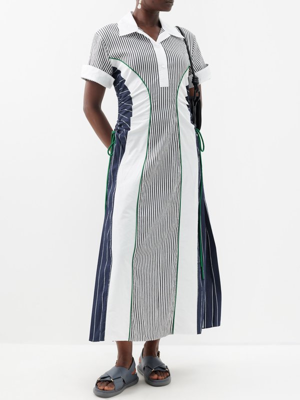 Rosie Assoulin Sporty Spice striped seersucker midi dress