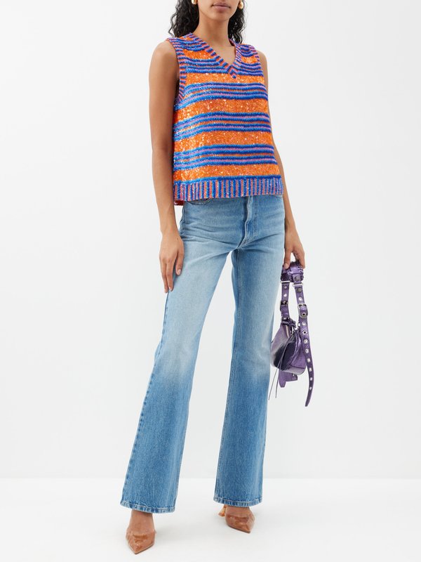 Ashish Striped sequinned tank top