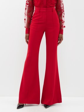 Elie Saab Cady crepe tailored flared trousers