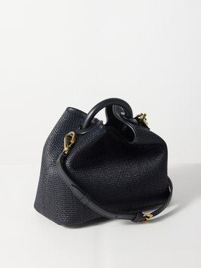 Elleme Baozi leather-trim raffia cross-body bag