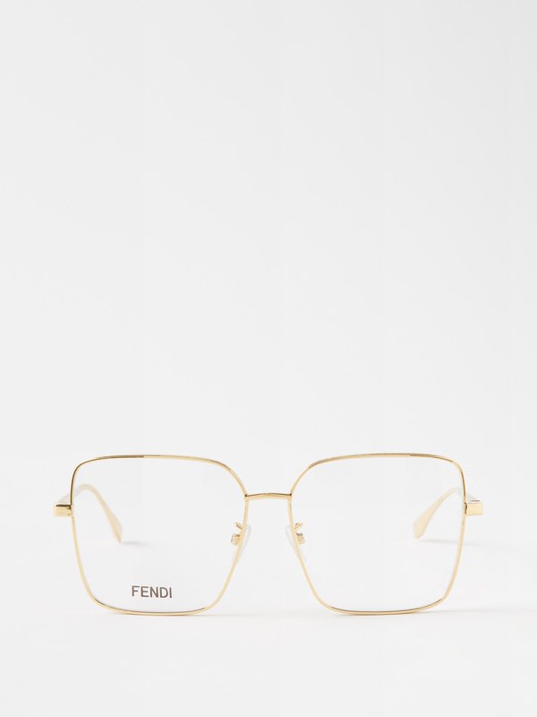 Fendi Eyewear Oversized square metal glasses