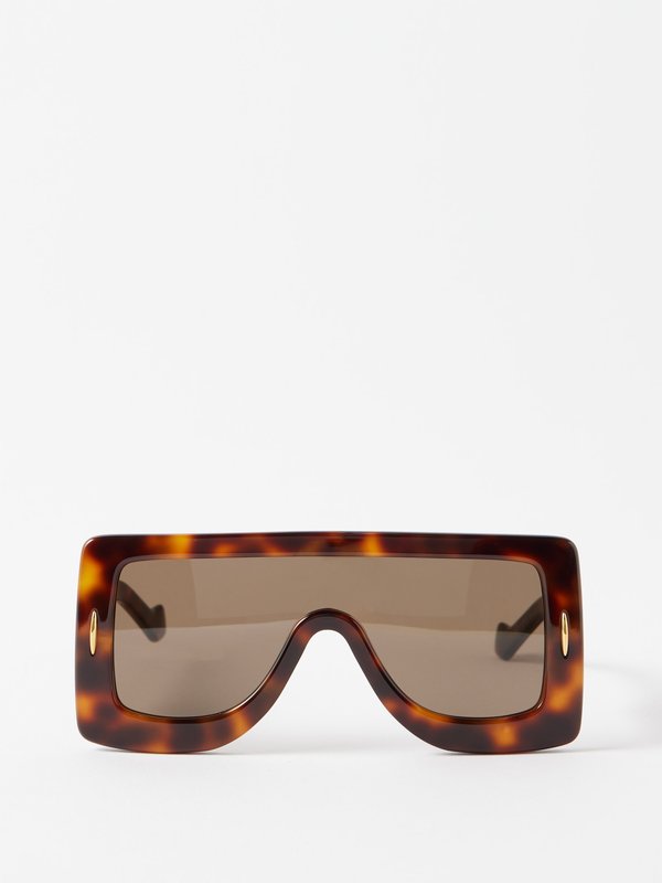 LOEWE Eyewear (LOEWE) Shield tortoiseshell-acetate sunglasses