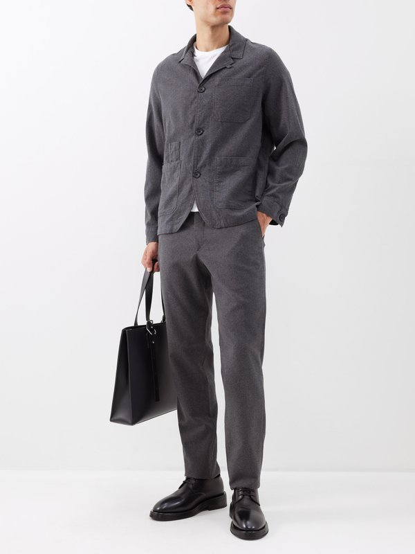 Oliver Spencer Bradwell wool-blend flannel suit jacket