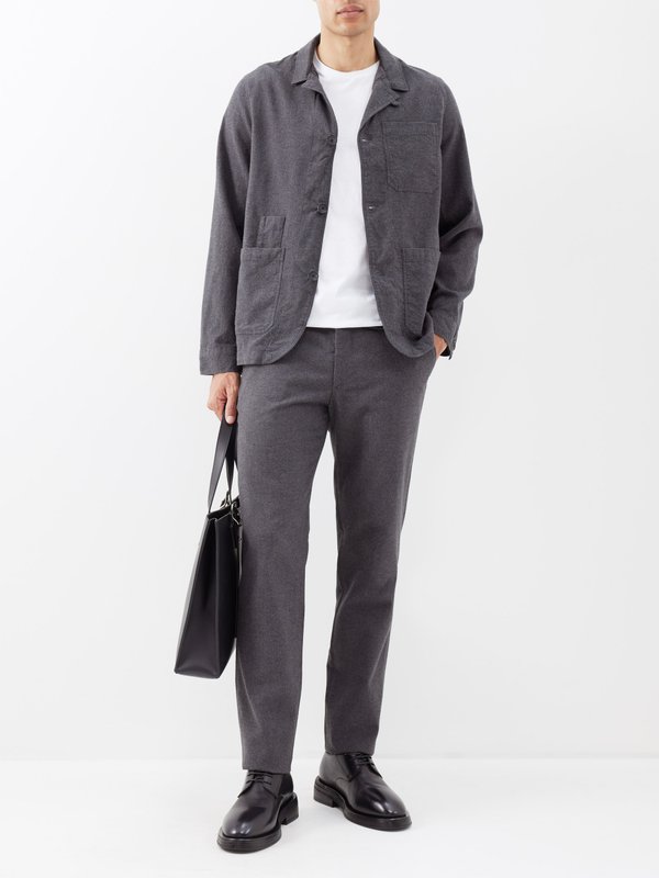 Oliver Spencer Fishtail wool-blend flannel suit trousers