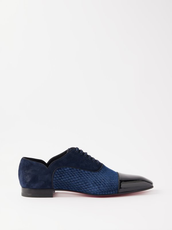 Christian Louboutin Greggy Chick suede and velvet Oxford shoes