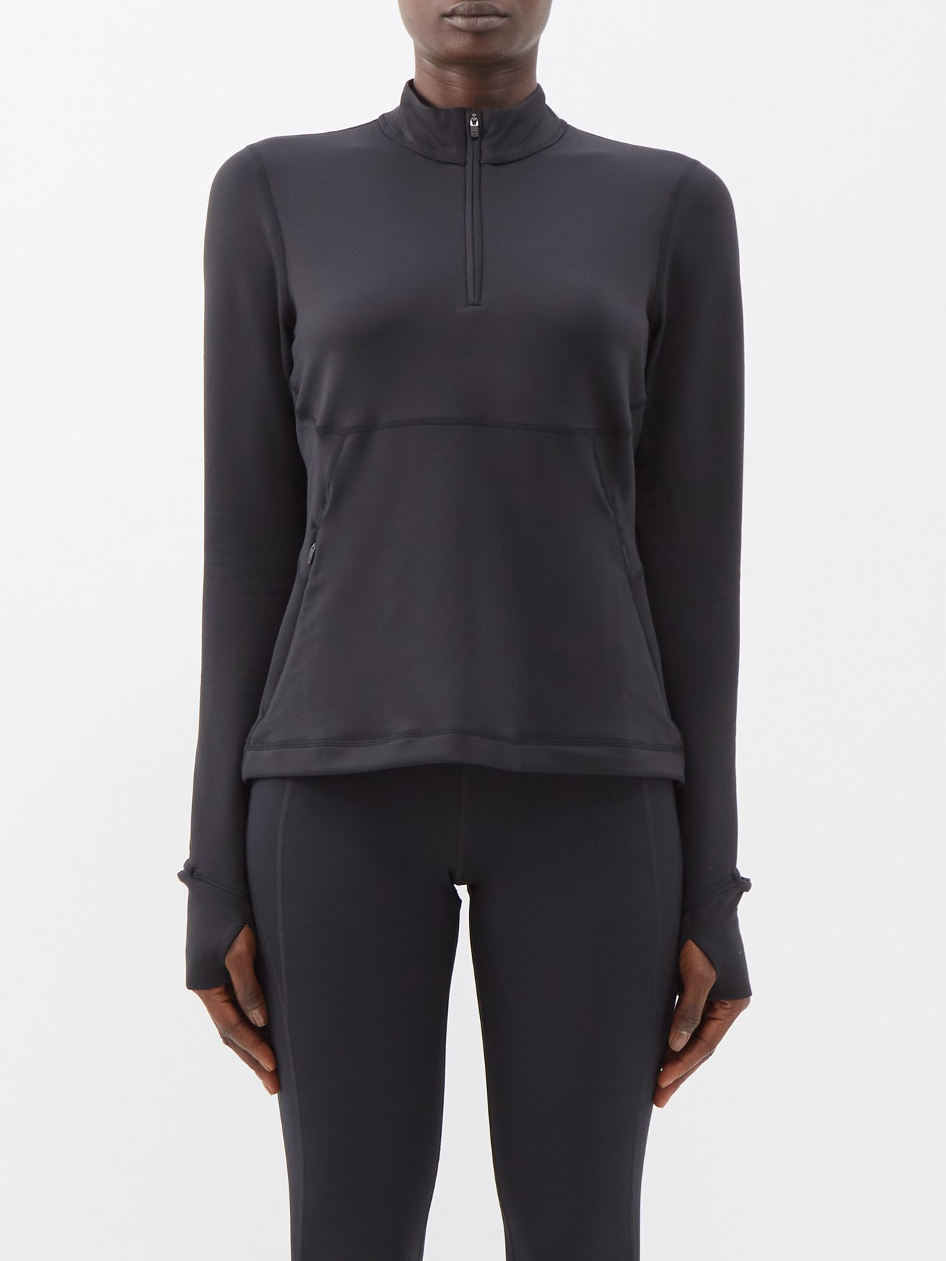 Black Therma Boost half-zip running top, Sweaty Betty