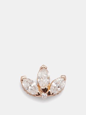 Maria Tash Lotus diamond & 18kt rose-gold single earring