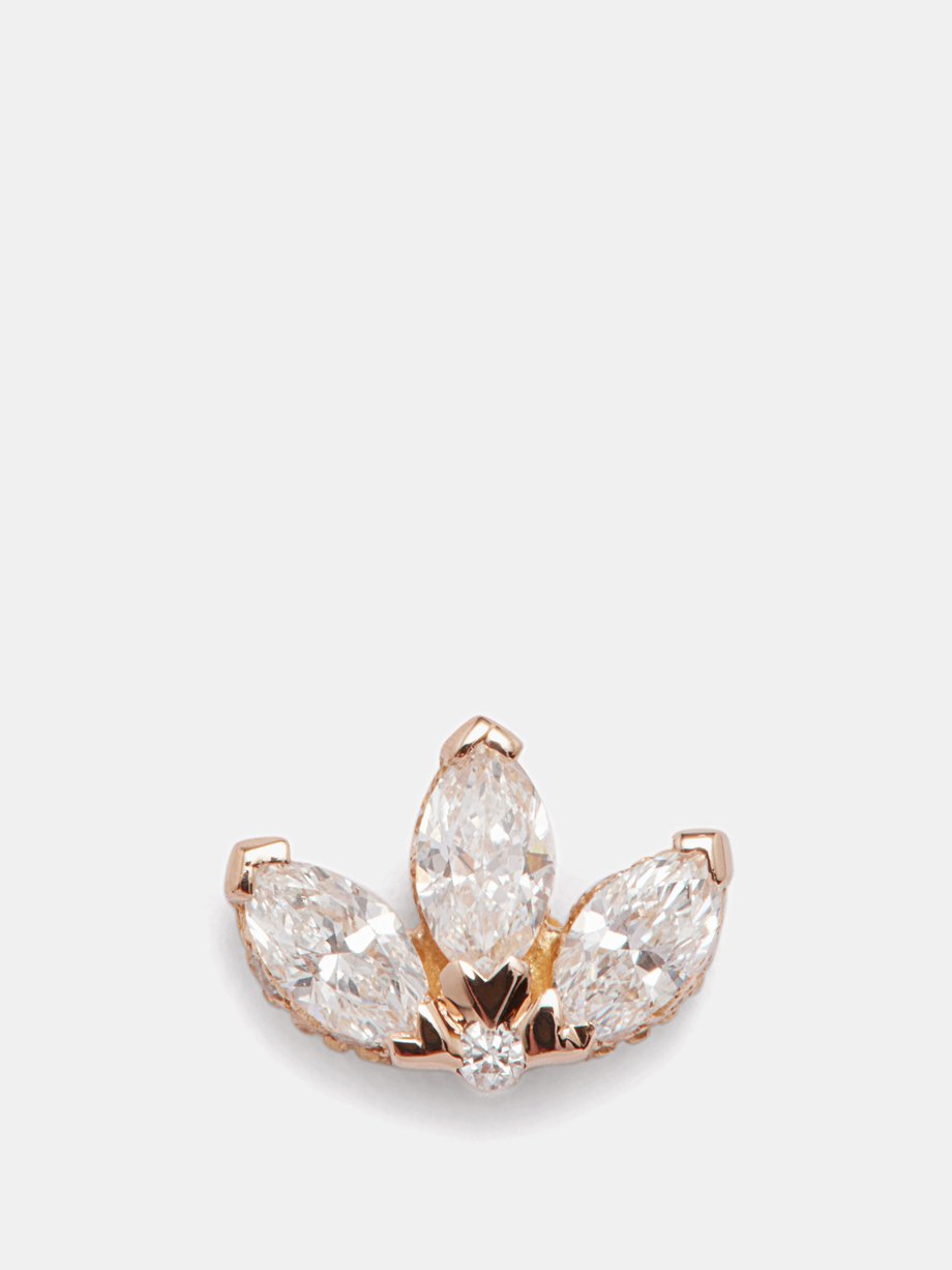 Maria Tash Lotus diamond & 18kt rose-gold single earring