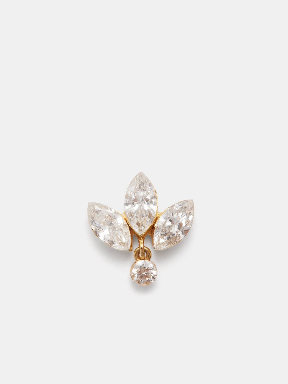 Maria Tash Lotus Dangle diamond & 18kt gold single earring