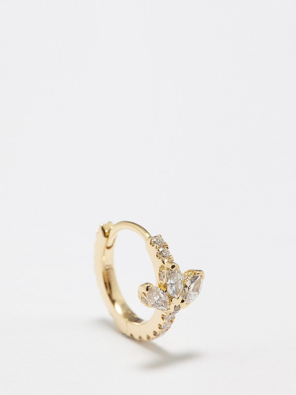 Maria Tash Lotus diamond & 18kt gold single earring