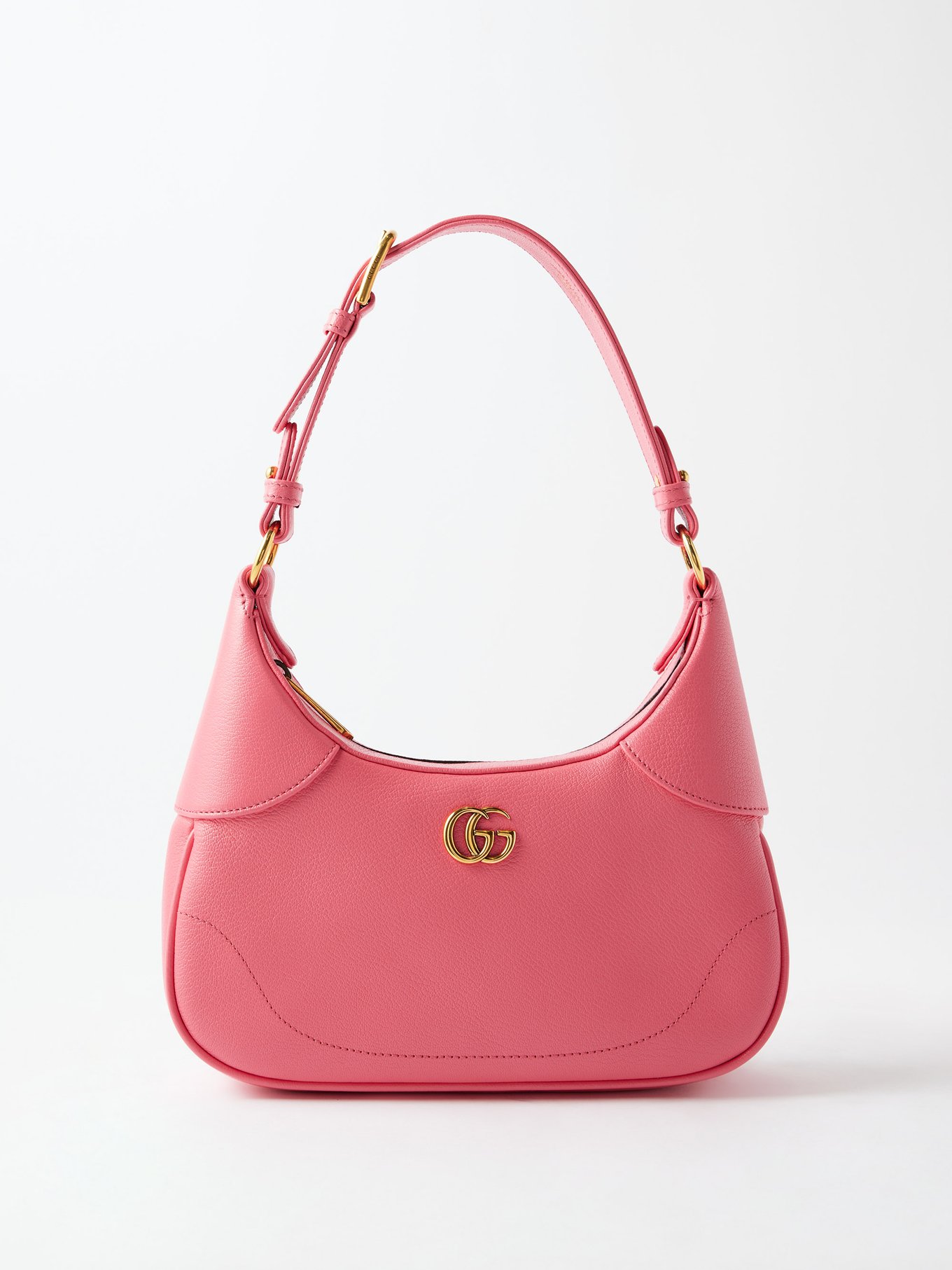 Pink Aphrodite GG-plaque leather shoulder bag | Gucci | AU