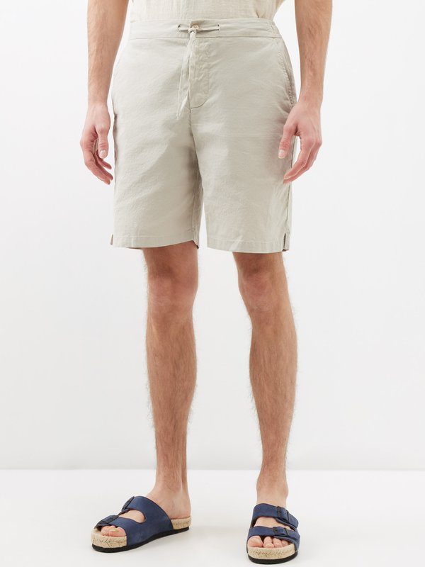 Frescobol Carioca Sergio drawstring linen-blend shorts