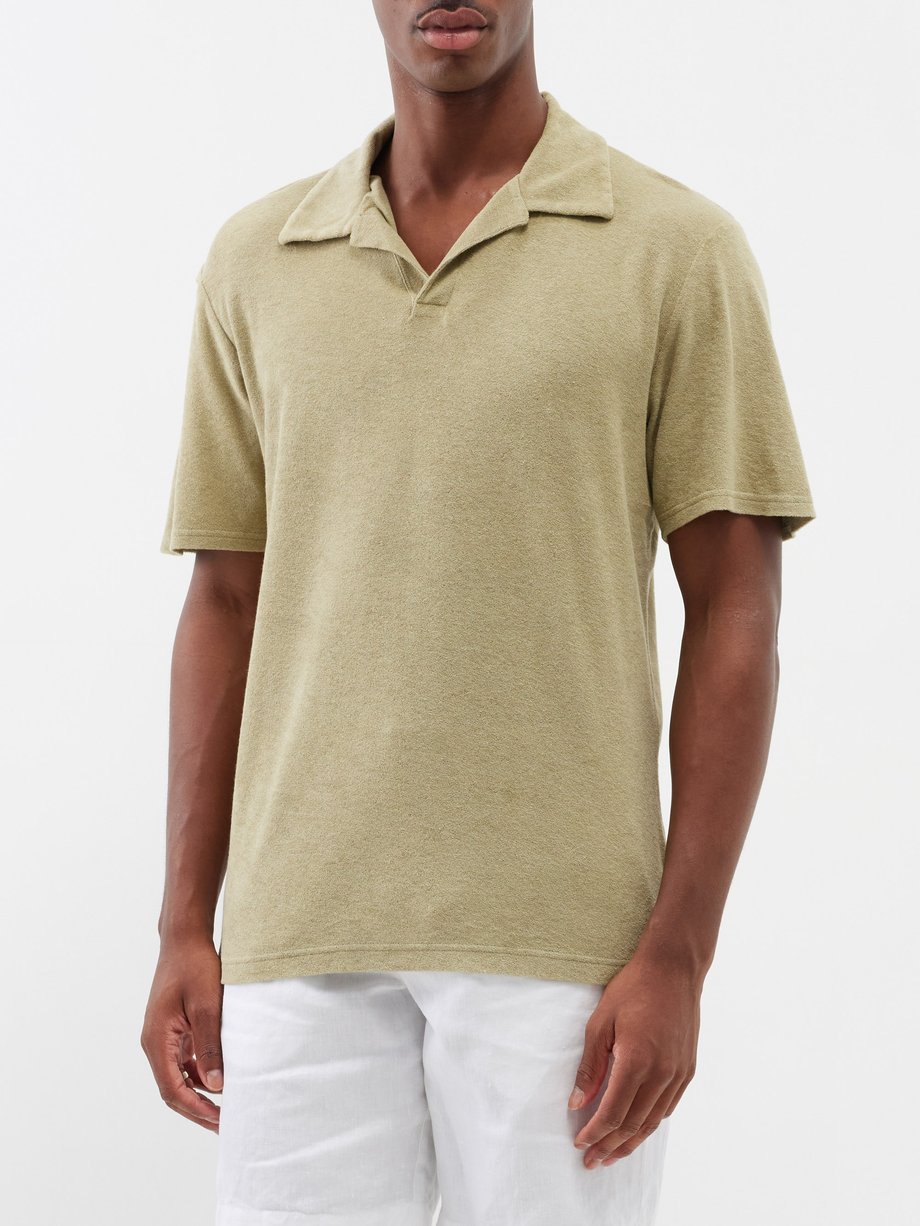Frescobol Carioca Faustino cotton-blend terry polo shirt