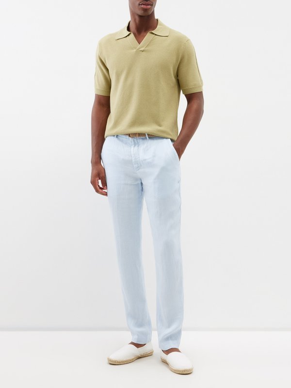 Frescobol Carioca Rino open-collar cotton-blend piqué polo shirt