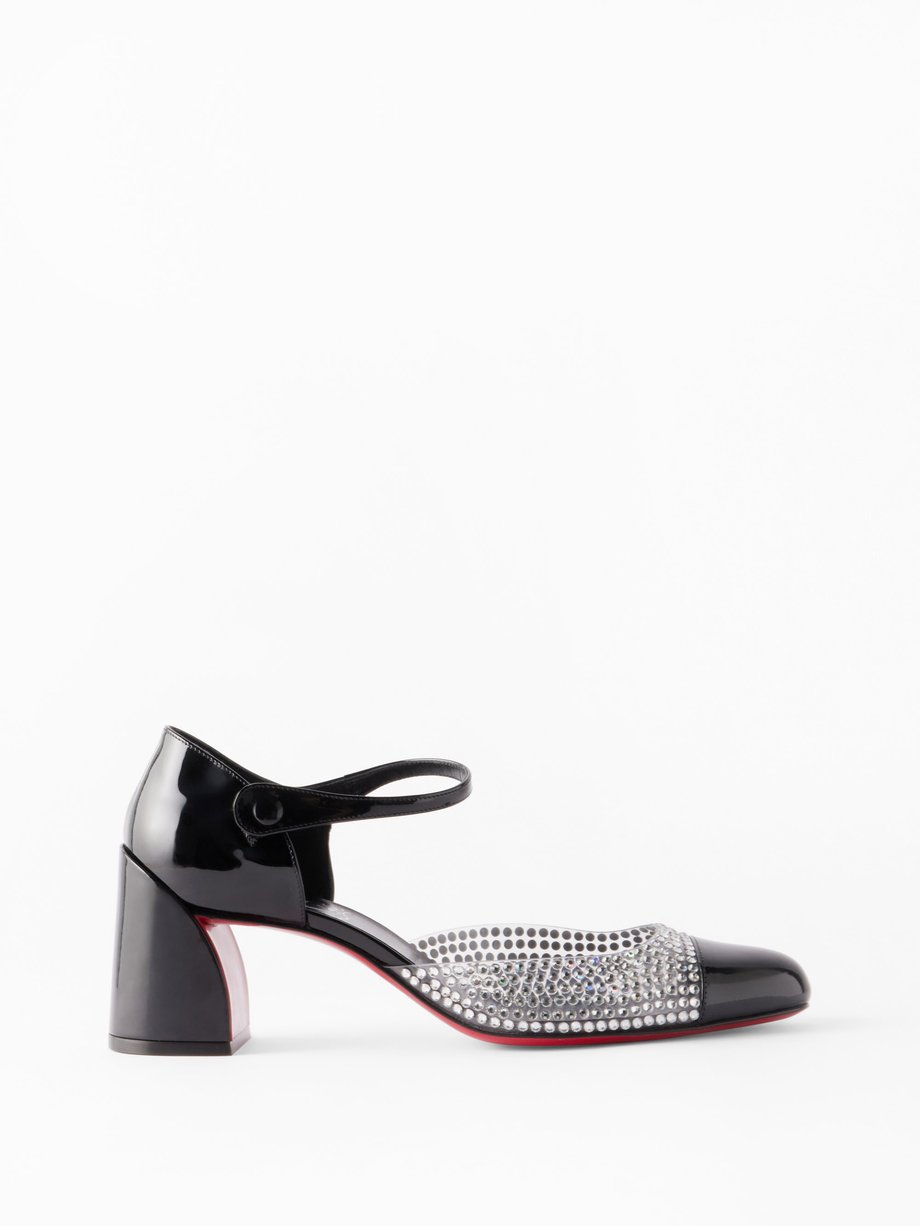 Christian Louboutin Miss Jane 55 crystal & leather Mary Jane pumps