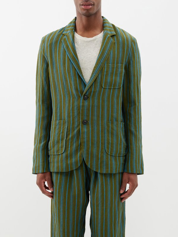 Itoh Striped linen suit jacket