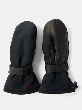Perfect Moment Davos technical-twill and leather ski mittens