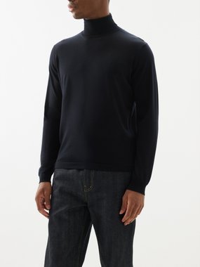 Thom Sweeney Roll-neck merino-wool sweater