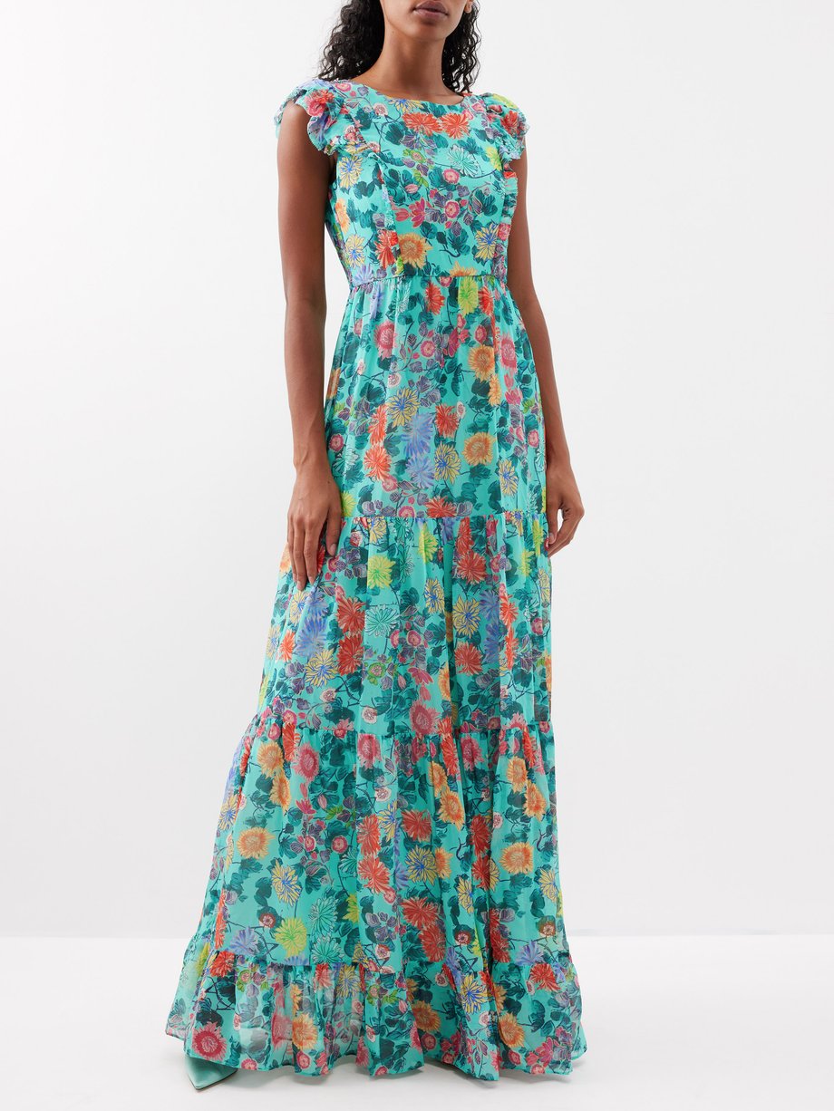 Saloni Malika floral-print silk-georgette maxi dress