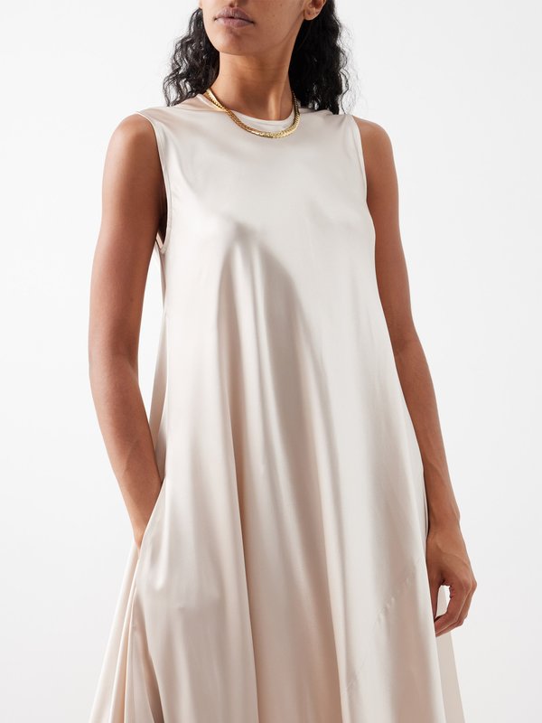 Raey Panelled silk-satin full slip dress