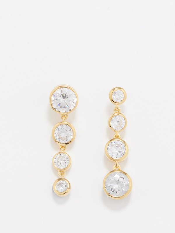 Completedworks Mismatched crystal & 18kt gold-vermeil earrings