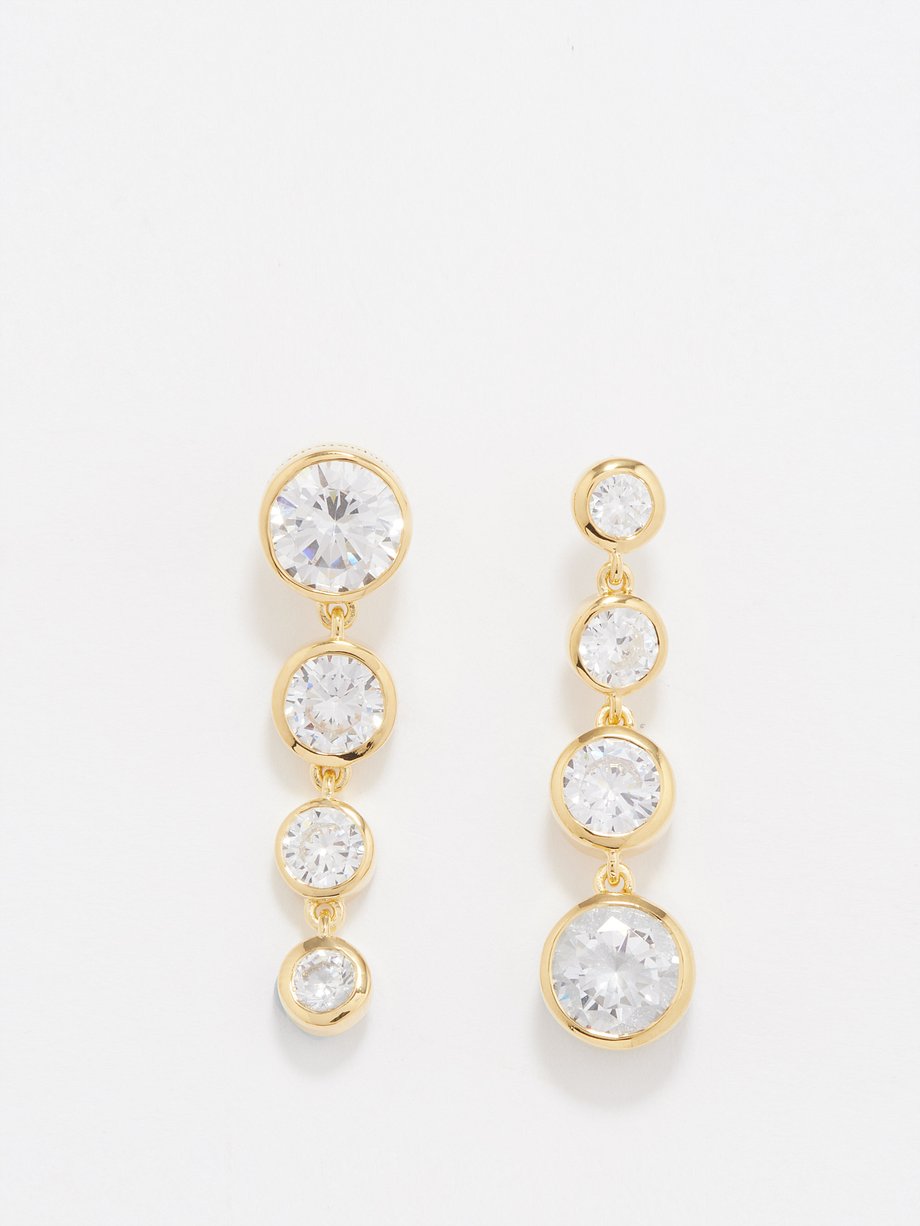 Completedworks Mismatched crystal & 18kt gold-vermeil earrings
