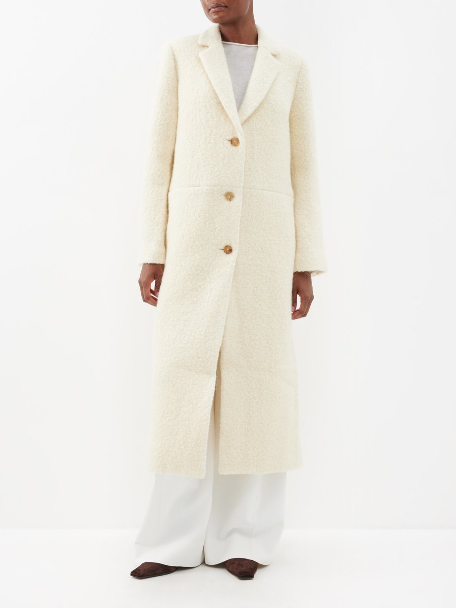 CO Single-breasted wool-blend bouclé coat