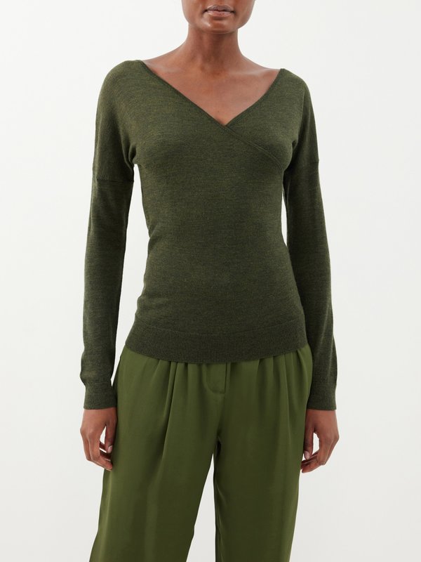 CO Wrap-front merino sweater