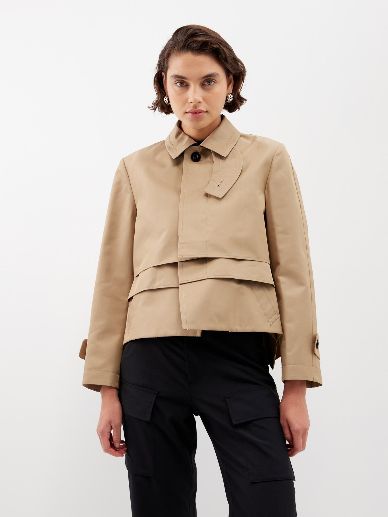 Sacai Women's Layered Gabardine Trench Jacket