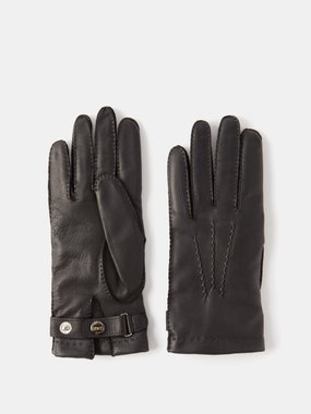 Dents Rushton cashmere-lined leather gloves