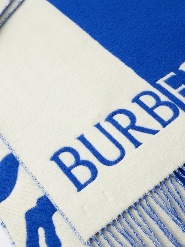 Burberry Split Equestrian Knight wool-blend scarf