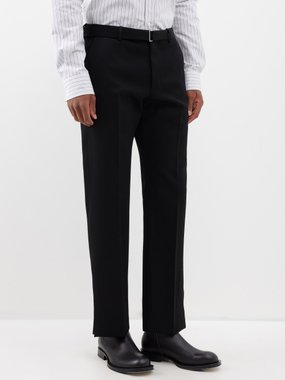 Lanvin Vented-cuff wool suit trousers