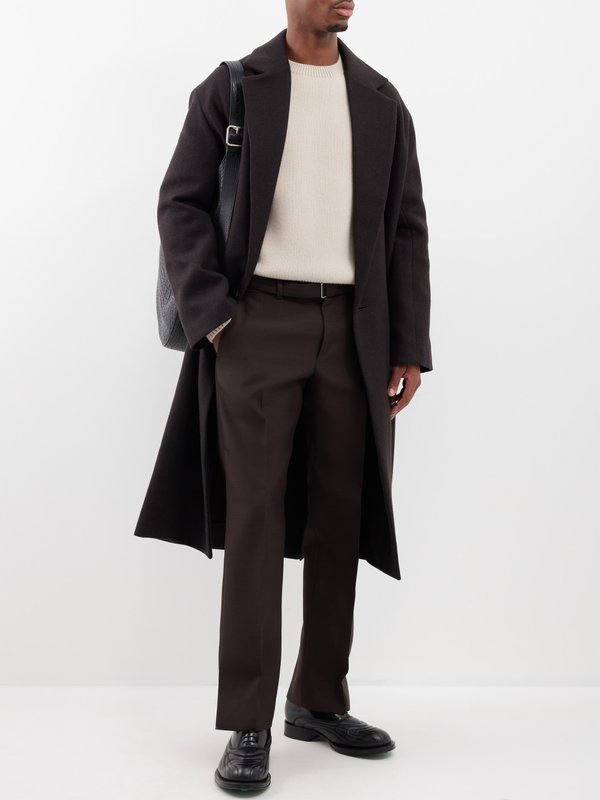 Lanvin Front-slit wool-blend tailored trousers